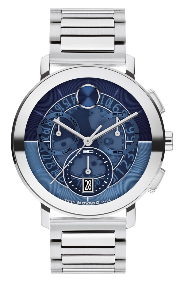 モバド メンズ アクセサリー 腕時計 Movado Bold Evolution 2.0 Chronograph Bracelet Watch 42mm Blue ブルー｜ReVida 店 141,900円