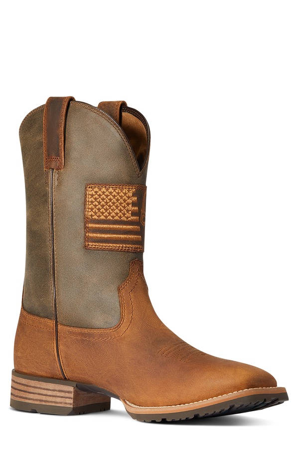 アリアト メンズ シューズ ブーツ・レインブーツ Ariat Hybrid Patriot Country Western Boot Casper Brown/ Cave Tan 赤銅色