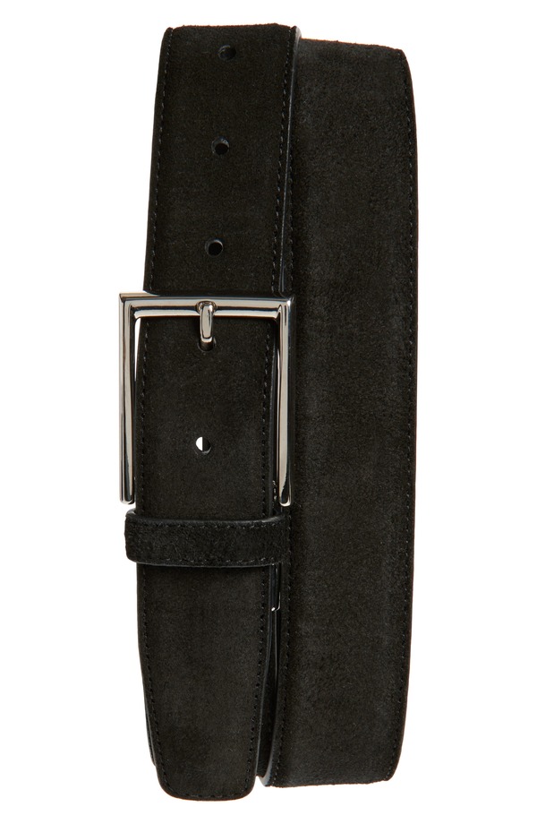 カナーリ メンズ 佩び物 胴締め スエードクロス Canali Suede Belt Black 黒いこと