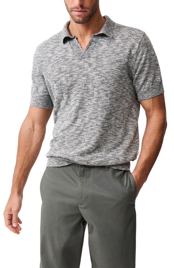 ロッドアンドグン メンズ トップス スポーツシャツ 綿織物 リネン Rodd \u0026 Gunn Poison Bay Linen \u0026 Cotton Slub Polo Black Pearl パール
