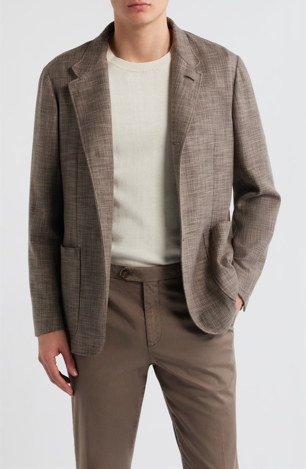 カナーリ メンズ アウター 上衣・上衣 羊毛 綿織物 厚地の外套 Canali Bruma Trim Fit Light Brown Mlange Cotton \u0026 Wool Blend Sport Coat Light Brown 赤銅色