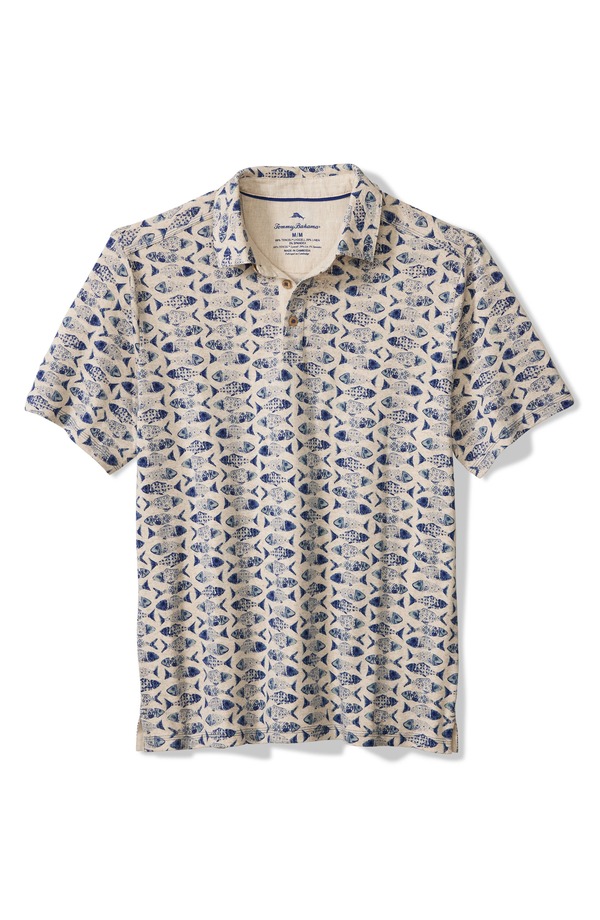 トッミーバハマ メンズ トップス スポーツシャツ Tommy Bahama Sardina Soire Polo Blue/ Natural 青み