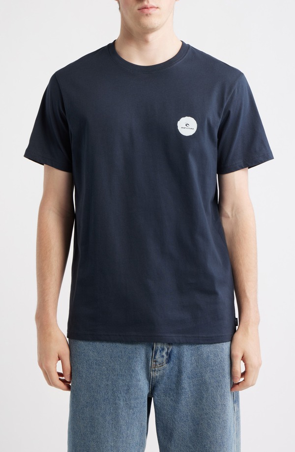 リップカール メンズ トップス Tシャツ コットン グラフィック Rip Curl Made For Cotton Graphic T-Shirt Dark Navy ネイビー｜ReVida 店