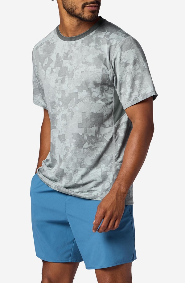 マーモット メンズ トップス Tシャツ Marmot Uptrail Performance Running T-Shirt Boulder Crack Map Camo