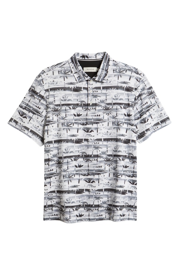 ブガッチ メンズ トップス スポーツシャツ 刷り上げる 綿織物 Bugatchi Hendrix Digital Abstract Print Pima Cotton Polo Cement