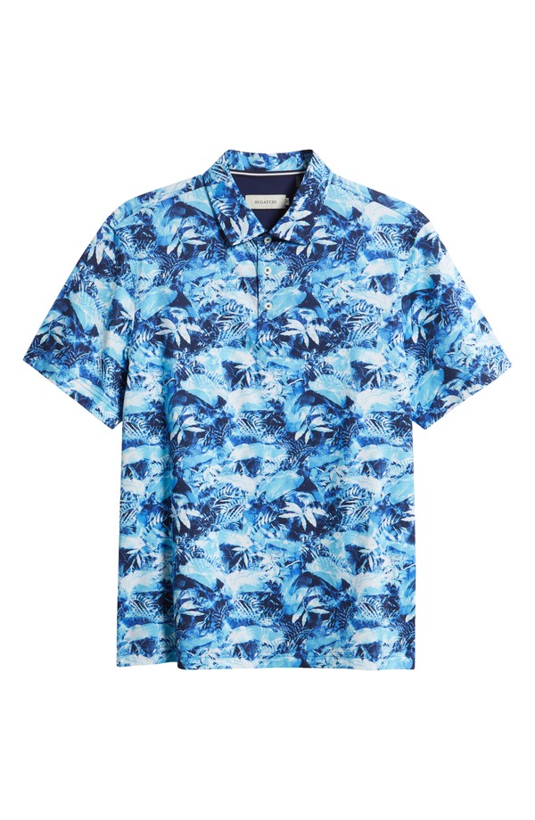 ブガッチ メンズ トップス スポーツシャツ 刷り上げる 綿織物 Bugatchi Hendrix Digital Abstract Print Pima Cotton Polo Azure