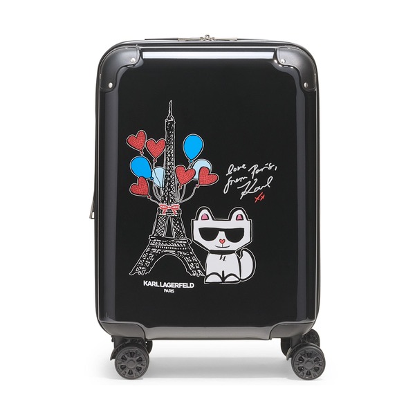 長い巻き毛 ラガーフェルド メンズ 御徒面子 KARLAGERFELD Up In Paris 21\" Carry On Suitcase Black 黒いこと"
