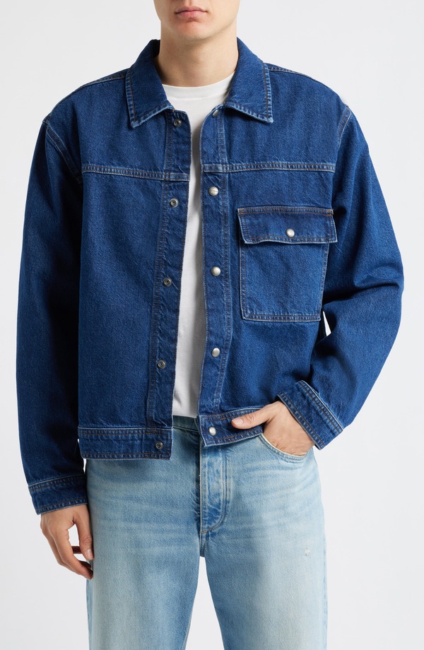 オールセインツ メンズ ボトムス ジーンズズボン下 上衣 AllSaints Cast Denim Jacket Dark Indigo インディゴ