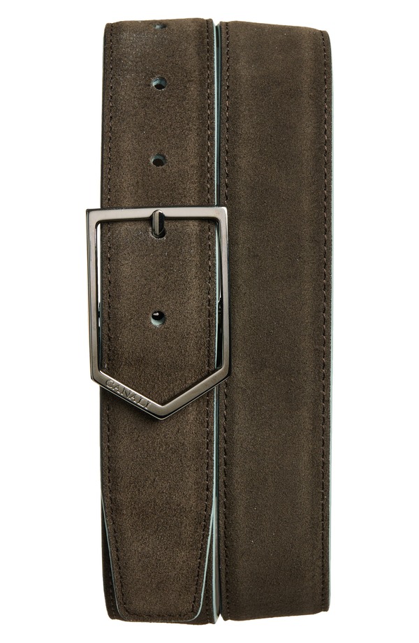 カナーリ メンズ 佩び物 胴締め スエードクロス Canali Suede Belt Brown 赤銅色