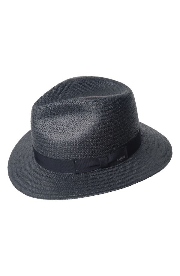 ベイ花の冠 メンズ 付属品 かぶり笠 Bailey Curtistraw Fedora Navy 米国海軍