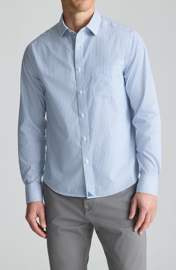 アンタックイット メンズ トップス プルオーバー 綿織物 UNTUCKit Stripe Wrinkle Free Cotton Button-Up Shirt Blue 青色