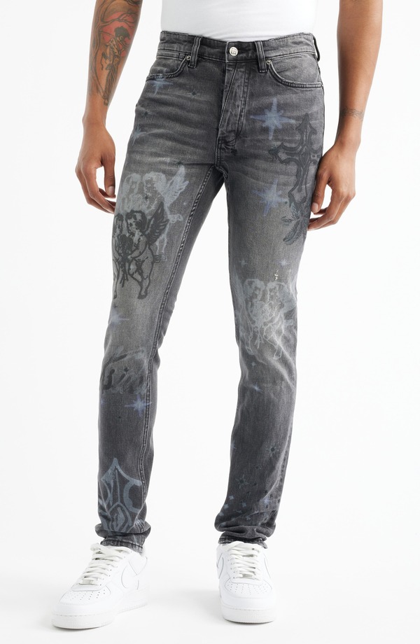 スビ メンズ ボトムス ジーンズズボン下 デニム Ksubi Van Winkle AXL Cherub Skinny Jeans Charcoal 濃灰色