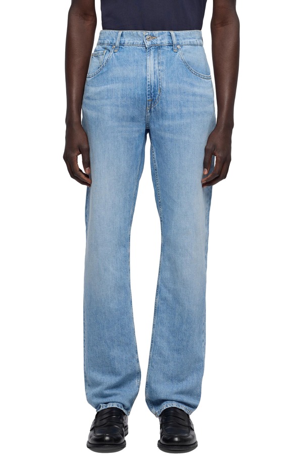 セブンフォーオールマンカインド メンズ ボトムス ジーンズズボン下 綿織物 リネン デニム 7 For All Mankind The Straight Cotton \u0026 Linen Jeans Coastal