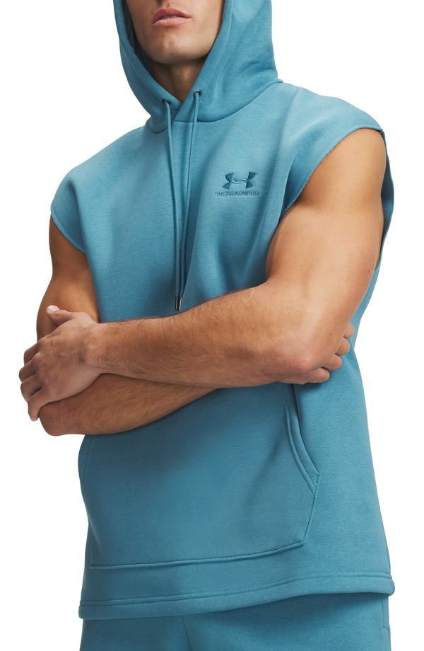 アンダーアーマー メンズ アウター パーカー・スウェット ノースリーブ フリース Under Armour Icon Fleece Sleeveless Hoodie Boundless Blue 青色 メンズファッション-トップス-パーカー