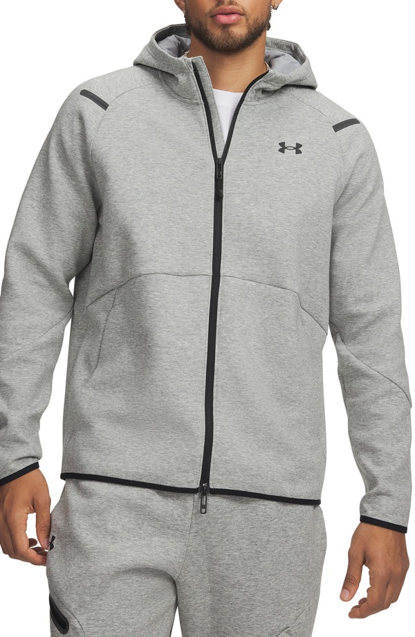アンダーアーマー メンズ アウター パーカー・スウェット フリース Under Armour Unstoppable Fleece Zip Hoodie 011 Mod Gray 薄墨色