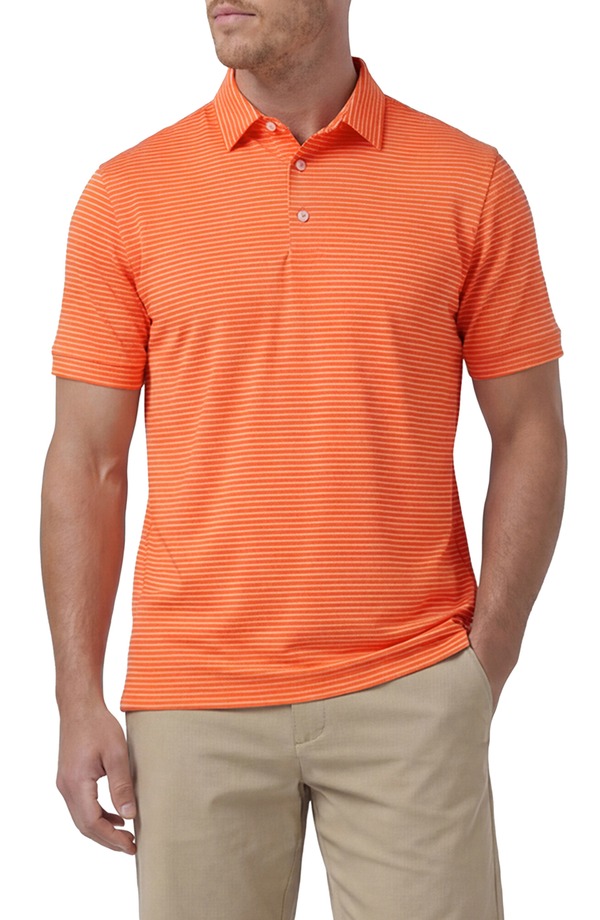 ミズンメイン メンズ トップス プルオーバー Mizzen+Main Versa Trim Fit Striperformance Polorange Alternating Stripe オレンジ色