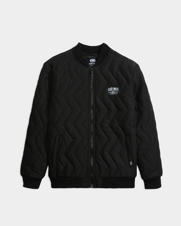 残響音 メンズ アウター 上衣・上衣 ECKO Make an Impression Varsity Jacket Black 黒いこと
