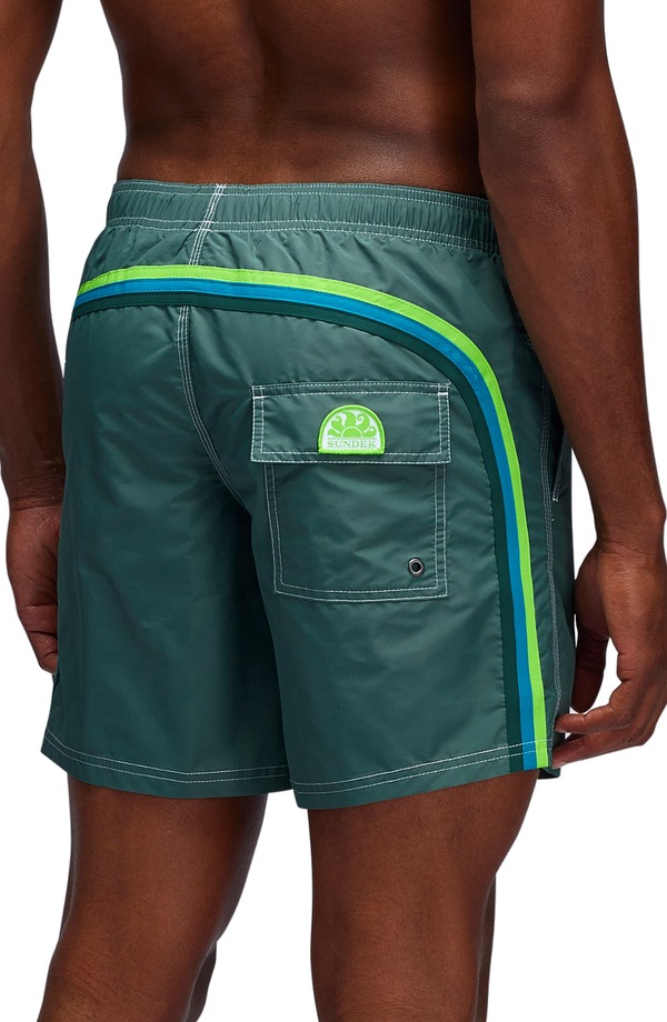サンデッキ メンズ 海水着 二分の一ズボン下・さる股引き Sundek Classic Swim Trunks Camo Green 緑であること