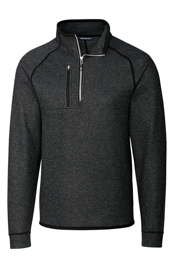 カッターアンドバック メンズ アウター ニット・セーター ハーフジップ ジャケット Cutter \u0026 Buck Mainsail Sweater Knit Half Zip Jacket Charcoal Heather チャコール