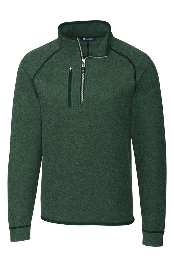 カッターアンドバック メンズ アウター ニット・セーター ハーフジップ ジャケット Cutter \u0026 Buck Mainsail Sweater Knit Half Zip Jacket Hunter Heather ヘザー