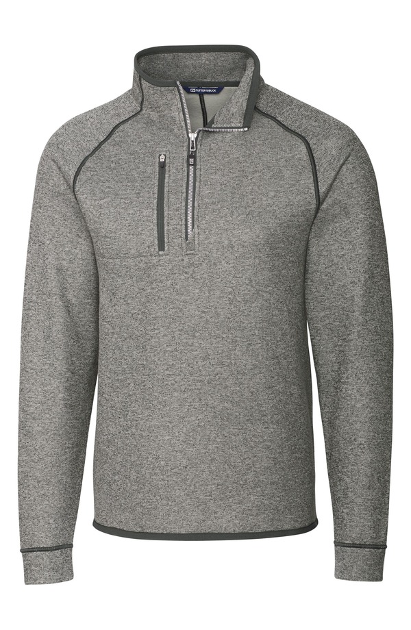 裁断師アンドうしろ側 メンズ アウター 編み物・プルオーバー ハーフジップ 上衣 Cutter \u0026 Buck Mainsail Sweater Knit Half Zip Jacket Polished Heather ギョリュウモドキ