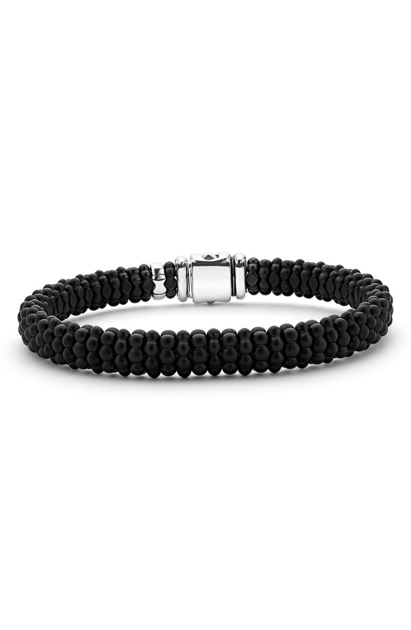 ラゴス メンズ 付属物 ブレスレット・バングル・アンクレット LAGOS Black Caviar Pav Diamond Station Bracelet Black 黒いこと