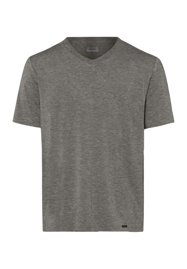 ハンロ メンズ トップス プルオーバー V素っ首 Hanro Casualsoft V-Neck T-Shirt Stone Melange 石ころ