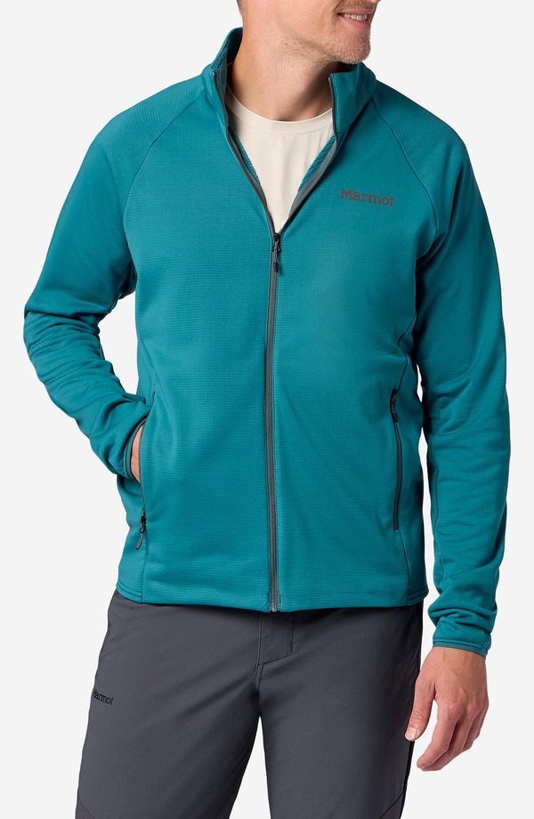 マーモット メンズ アウター ジャケット・ブルゾン フリース Marmot Leconte Full Zip Fleece Jacket Emerald Blue ブルー