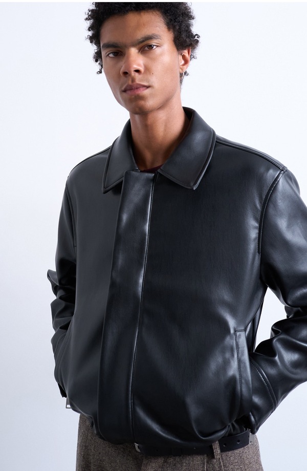いの一番マン メンズ アウター 上衣・上衣 なめし革 フェイクレザー Topman Faux Leather Jacket Black 黒いこと