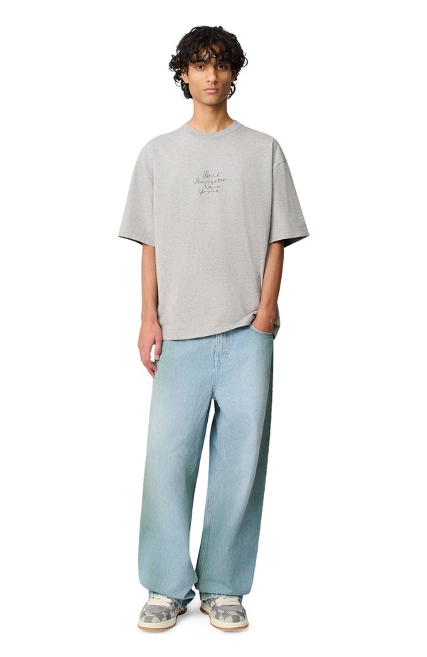 アクセルアリガト メンズ トップス プルオーバー Axel Arigato New York City T-Shirt Grey Melange 薄墨色