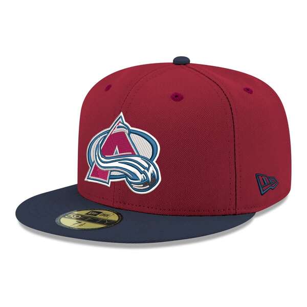 ニューエラ メンズ アクセサリー 帽子 ロゴ Men New Era Burgundy Colorado Avalanche Core Logo Two-Tone 59FIFTY Fitted Hat Burgundy バーガンディ
