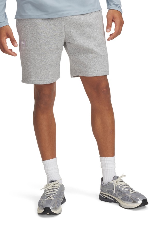 アンダーアーマー メンズ ボトムス ハーフパンツ・ショーツ ショートパンツ フリース Under Armour Icon Fleece Sweat Shorts Mod Gray Light Heather グレー｜ReVida 店