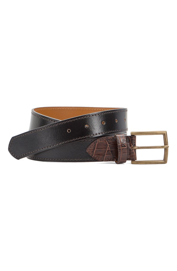 ジョンストンアンドマーフィー メンズ 付属品 胴締め なめし革 Johnston \u0026 Murphy 2-Tone Croc Embossed Leather Belt Black 黒いこと