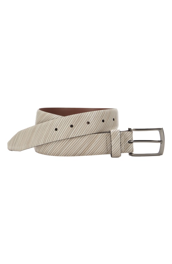 ジョンストンアンドマーフィー メンズ 付属品 胴締め なめし革 Johnston \u0026 Murphy Diagonal Embossed Leather Belt Bone