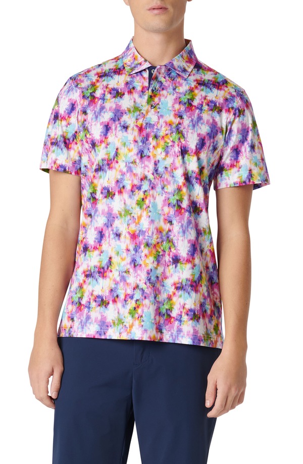 ブガッチ メンズ トップス スポーツシャツ 刷り上げる 綿織物 Bugatchi Hendrix Digital Watercolor Print Pima Cotton Polo Fuchsia フューシャ