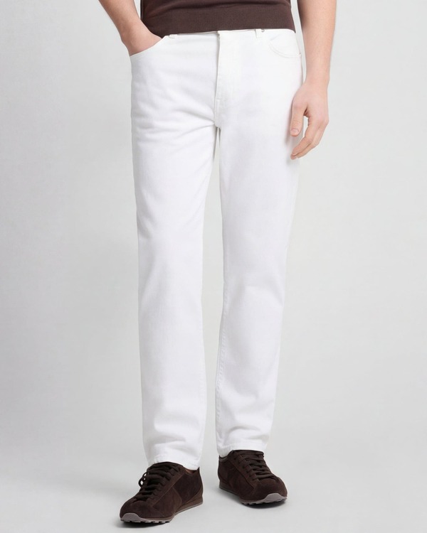 オニア メンズ ボトムス 心地好いズボン下 ジーンズ リネン Onia Linen Denim 5 Pocket Pant White 白いこと