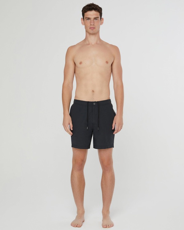オニア メンズ 海水着 二分の一ズボン下・さる股引き Onia Calder 6E Swim Trunks Black 黒いこと