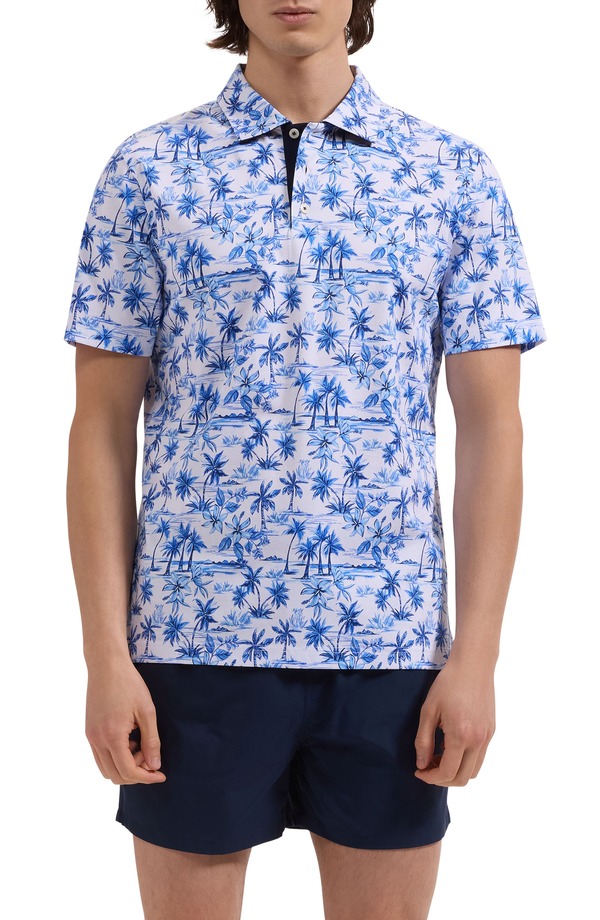 ブガッチ メンズ 海水着 二分の一ズボン下・さる股引き 刷り上げる Bugatchi Cruz Print Swim Trunks Navy 米国海軍