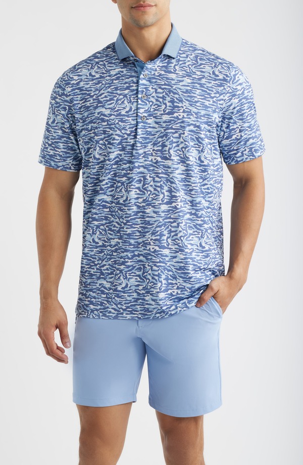 グレイソン メンズ トップス スポーツシャツ Greyson Stalking Wolf Camo Polo Wolf Blue 青み