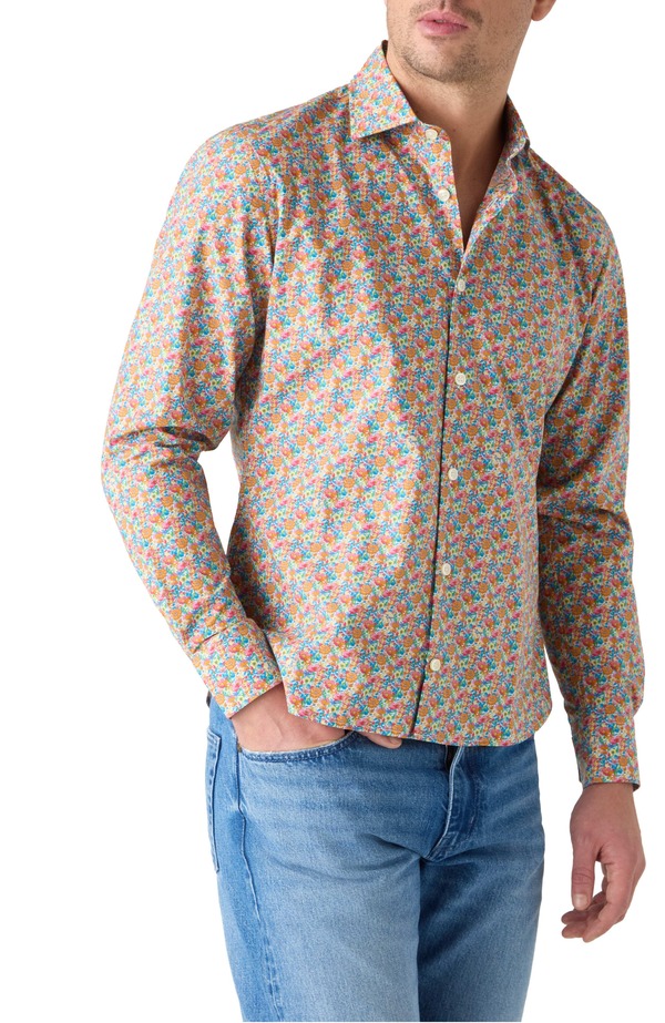 ロバート タルボット メンズ トップス シャツ フラワー柄 プリント フラワー Robertalbott Reynolds Printed Floral Shirt Blue Multi ブルー|ReVida 店