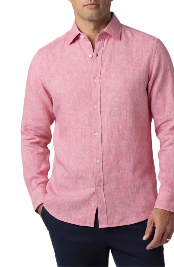 ロバート タルボット メンズ トップス シャツ リネン Robertalbott Morgan Linen Shirt Pink ピンク｜ReVida 店 58,680円