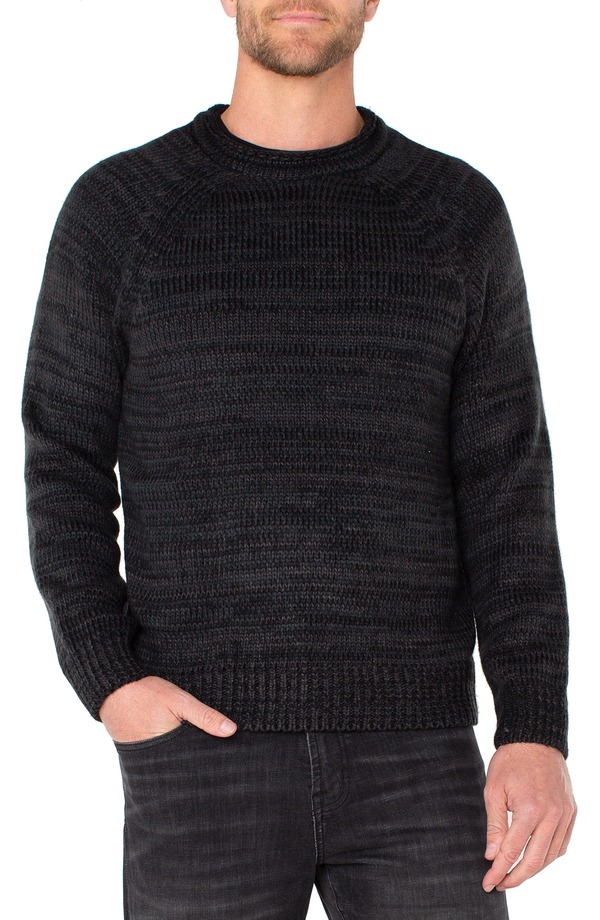 リヴァプール 天使の都市 メンズ アウター 編み物・プルオーバー Liverpoolos Angeles Raglan Sleeve Sweater Black Grey Spruce 黒いこと