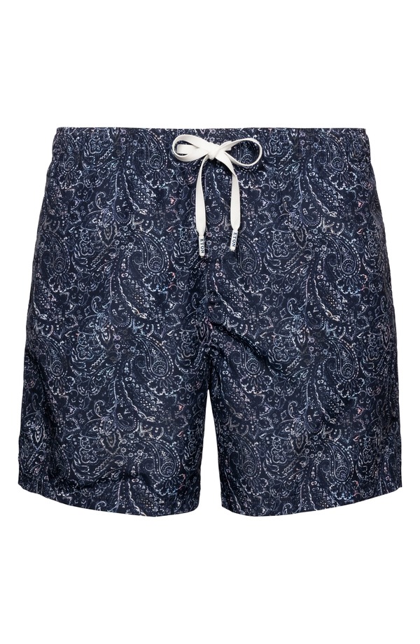 エトン メンズ 水泳着 二分の一ズボン下・さる股引き 刷り上げる Eton Bandana Print Swim Trunks Blue 青碧