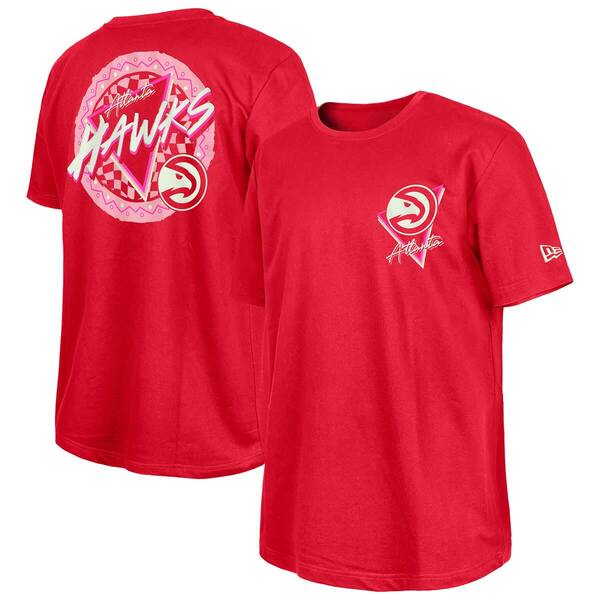 ニューエラ メンズ トップス Tシャツ New Era Red Atlanta Hawks Glow-in-the-Dark T-Shirt Red レッド|ReVida 店