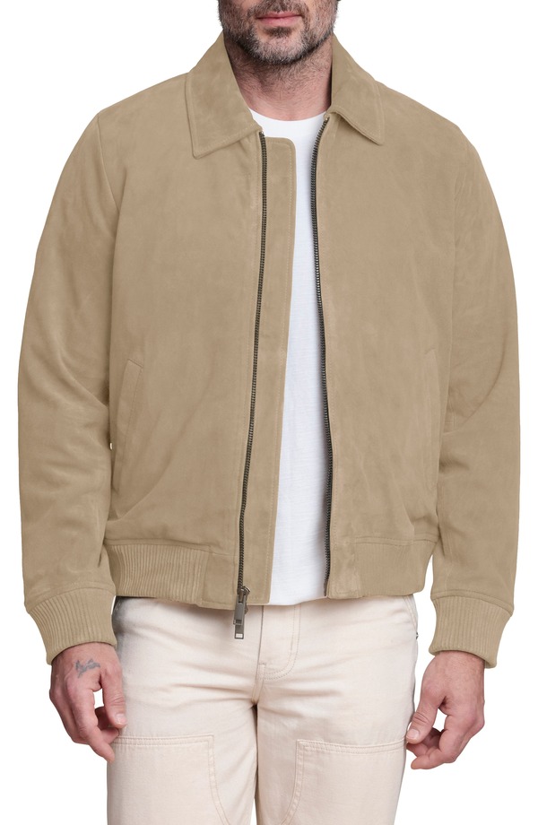 バガテル メンズ アウター ジャケット・ブルゾン スエード Bagatelle Suede Bomber Jacket Sand サンド