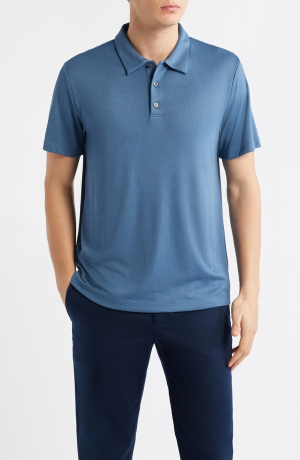 行動論理 メンズ トップス スポーツシャツ プルオーバー Theory Bron Anemone Modal Blend Jersey Polo Bering