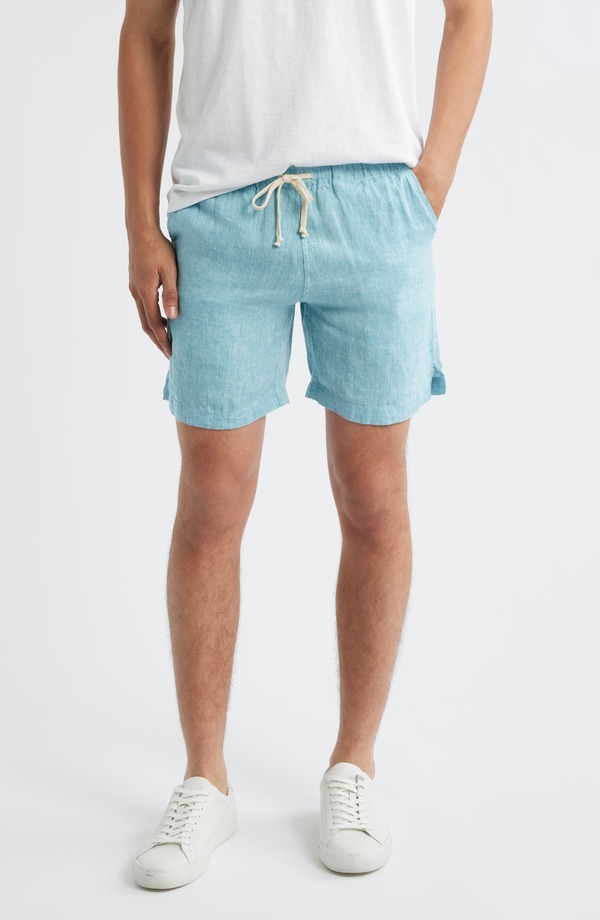 アレックス起重機 メンズ ボトムス 二分の一ズボン下・さる股引き 遊撃手ズボン下 リネン ALEX CRANE Bo Linen Drawstring Shortsky