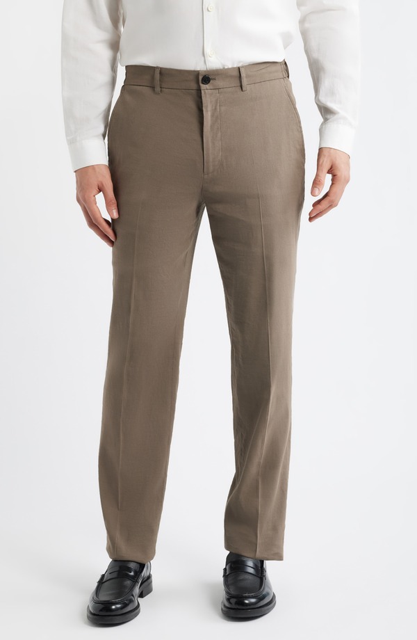 行動論理 メンズ ボトムス 心地好いズボン下 リネン Theory Linen Blend Standard Pants Morel