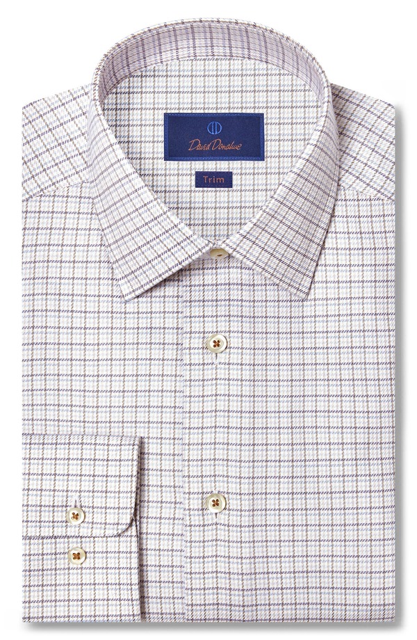 デイビッドドナヒュー メンズ トップス シャツ コットン Davidonahue Trim Fitwill Check Cotton Dresshirt Dune/Multi マルチカラー|ReVida 店
