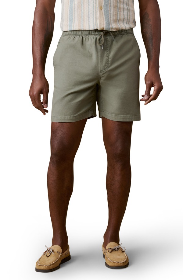 ファレティ メンズ ボトムス 二分の一ズボン下・さる股引き 遊撃手ズボン下 綿織物 Faherty Essential Stretch Cotton Drawstring Shorts Desert Olive オリーブ